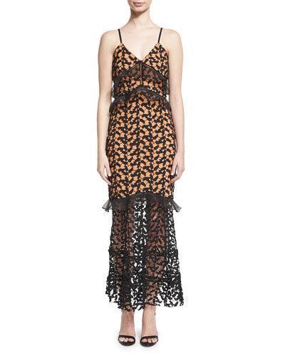 Crochet Ruffled Sleeveless Dress, Black
