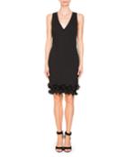 Sleeveless V-neck Ruffle-hem Dress