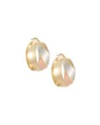 14k Tricolor Wide Hoop Earrings