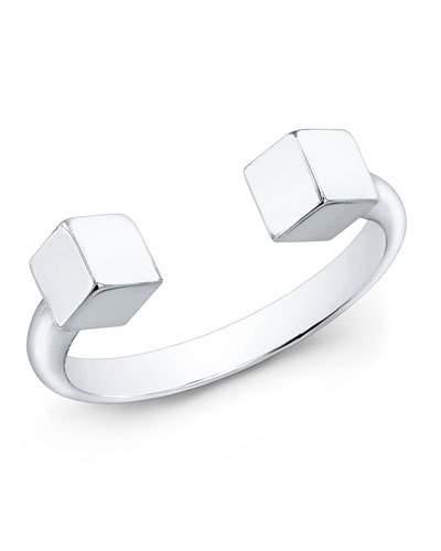 Ultra-mini 24k Sterling Silver Cubo Ring,