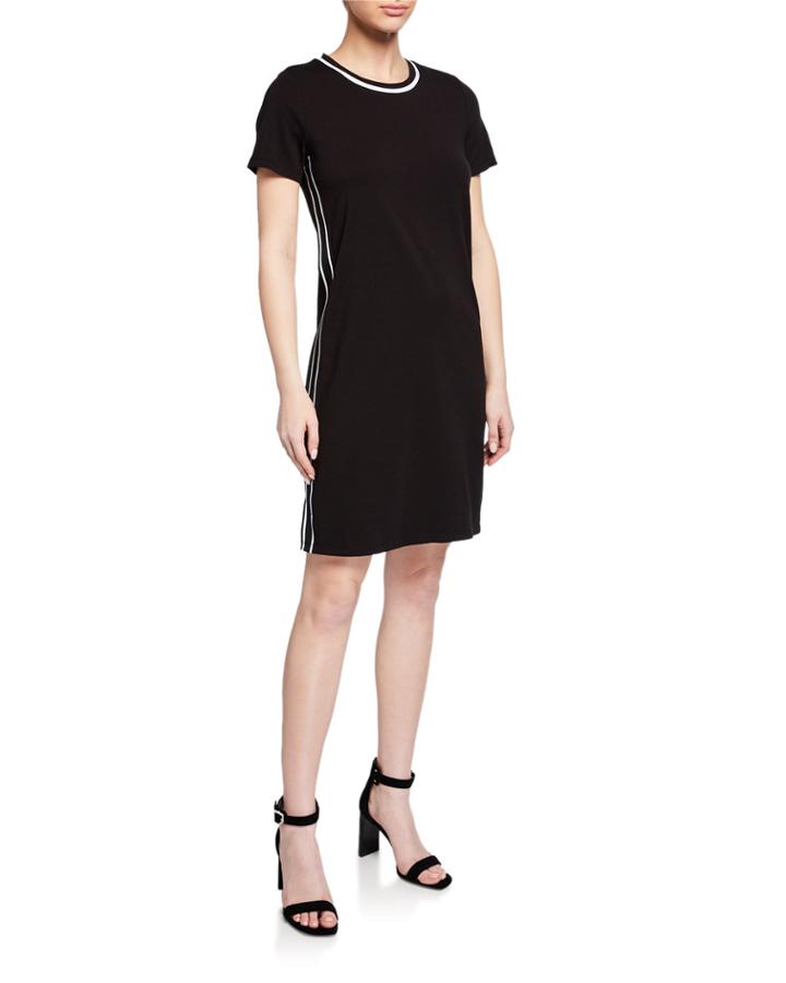 Side Striped Short-sleeve T-shirt Dress