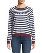 Goldie Striped Embroidered Long-sleeve Tee