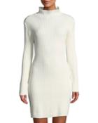 Ribbed-knit Cotton-blend Bodycon Dress