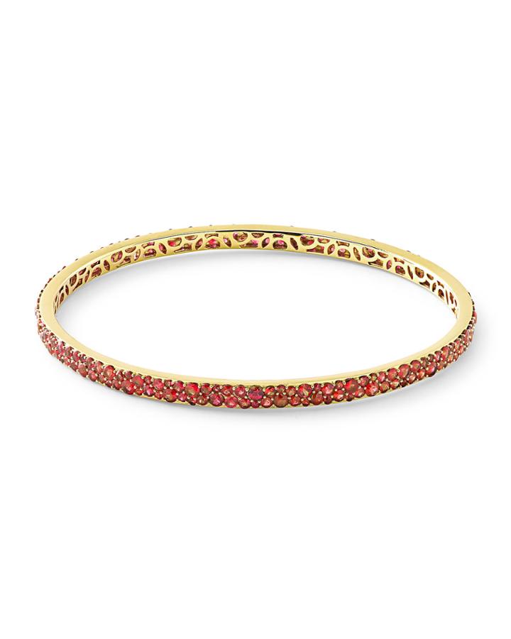 18k Stardust Pave Bangle In Dark Orange