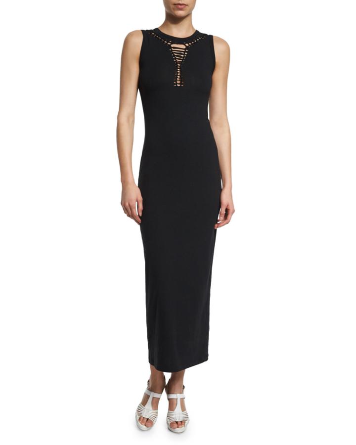 Cutout-neck Long Coverup Dress