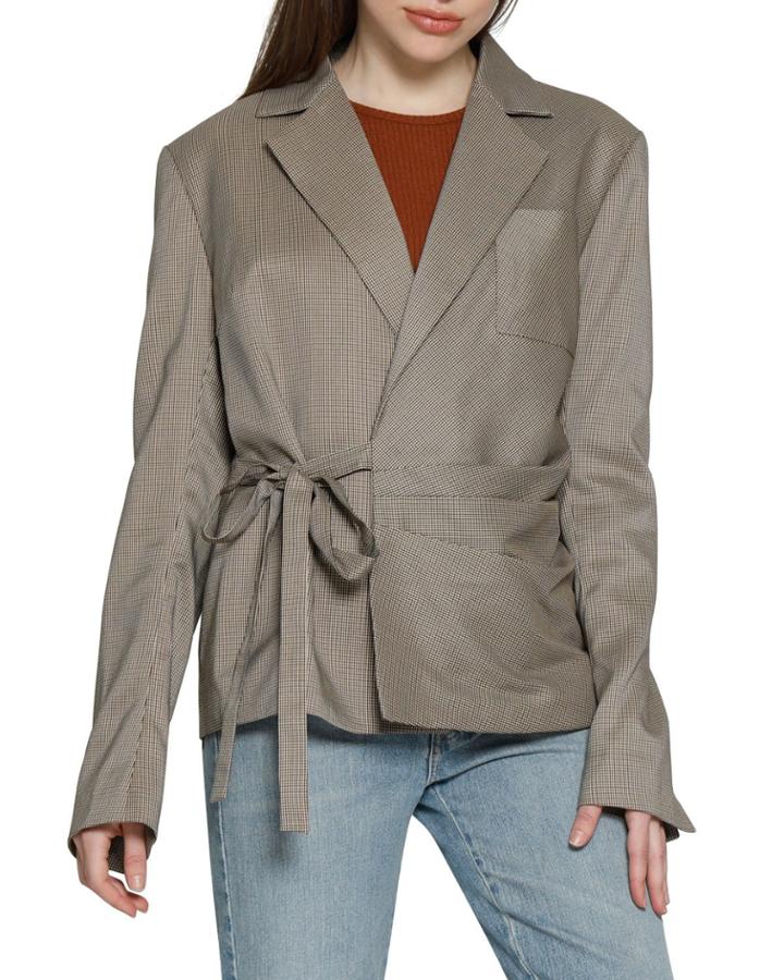Patricia Check Tie-front Blazer