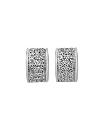 Estate Rossetti 18k White Gold Diamond Loop-post Earrings