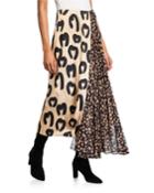 Marita Animal-print Midi Skirt With Pleated Insert