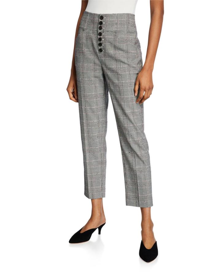 Abony Cropped Button-front Pants