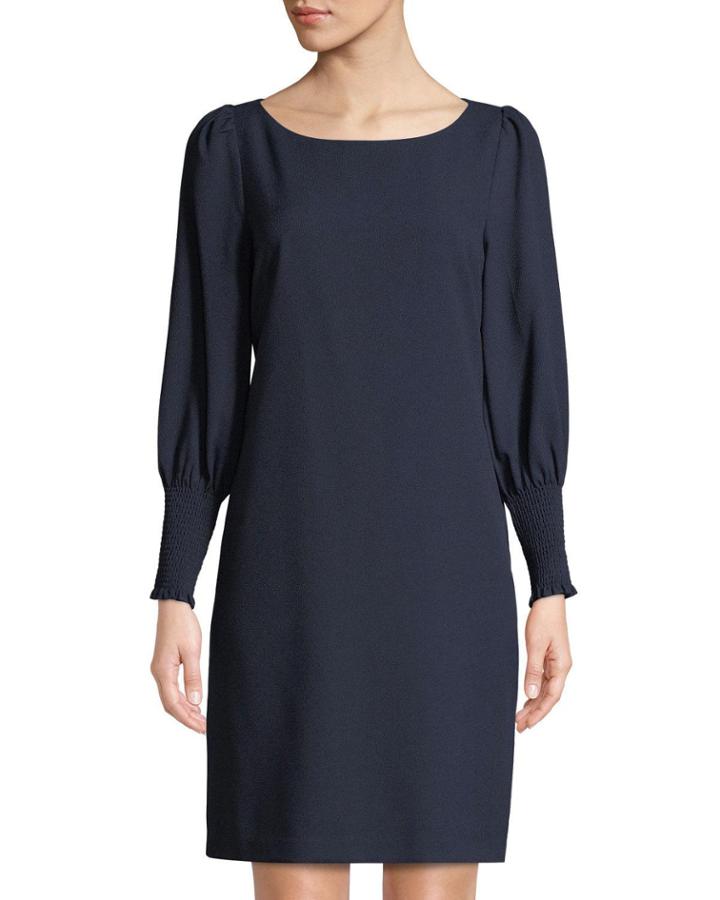 Smocked-cuff Crepe