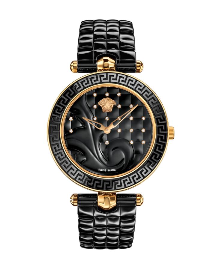 40mm Vanitas Black Ceramic Watch W/ Diamonds