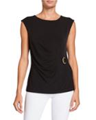 Sleeveless Top W Circle Hardware