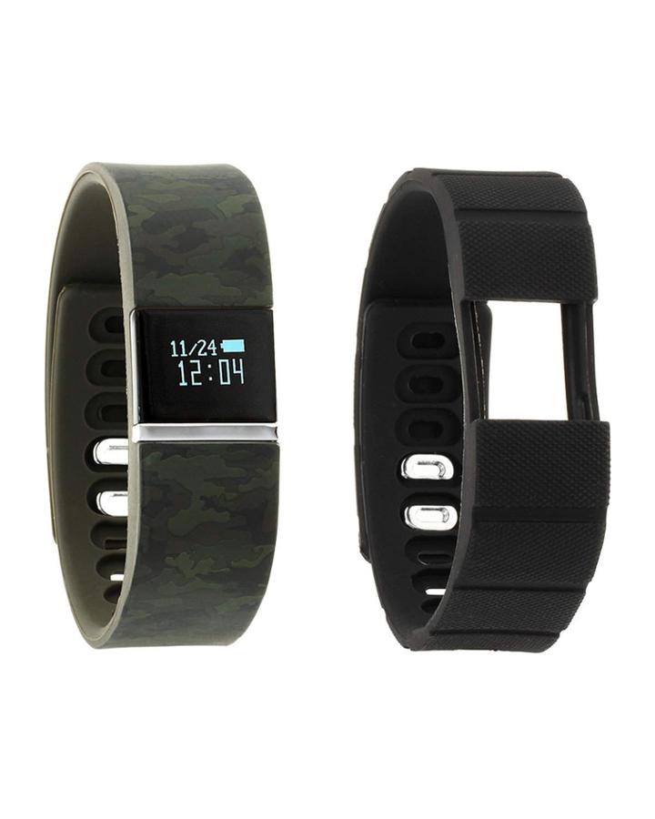 Activity Tracker W/ Interchangeable Straps, Camo Green/black