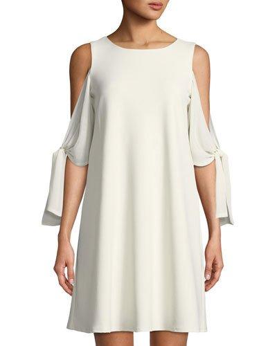 Tie-sleeve A-line Dress
