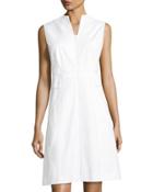 Carlina Zip-front Dress, White