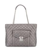 Quilted Faux-leather Tote Bag