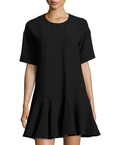 Arrow Drop-waist Oversized Dress, Black
