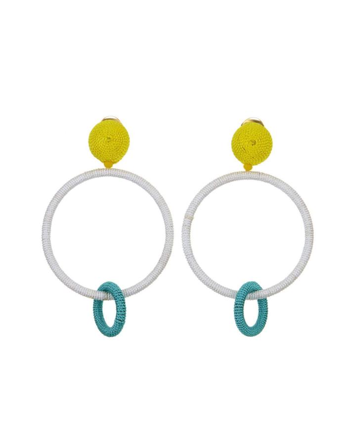 Silk Double Hoop Clip-on Earrings