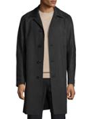 Porter Palmer Single-breasted Coat, Black/melange Gray