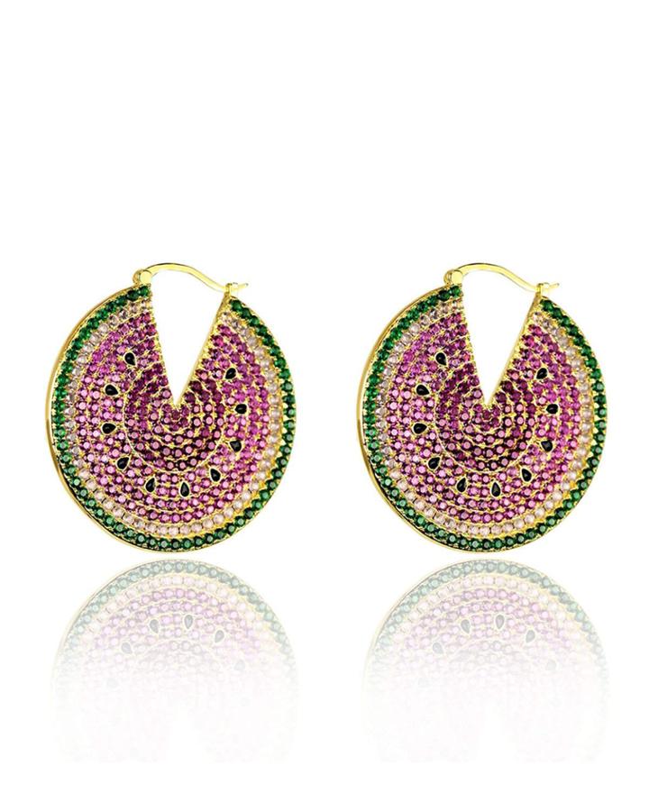 Watermelon Hoop Earrings
