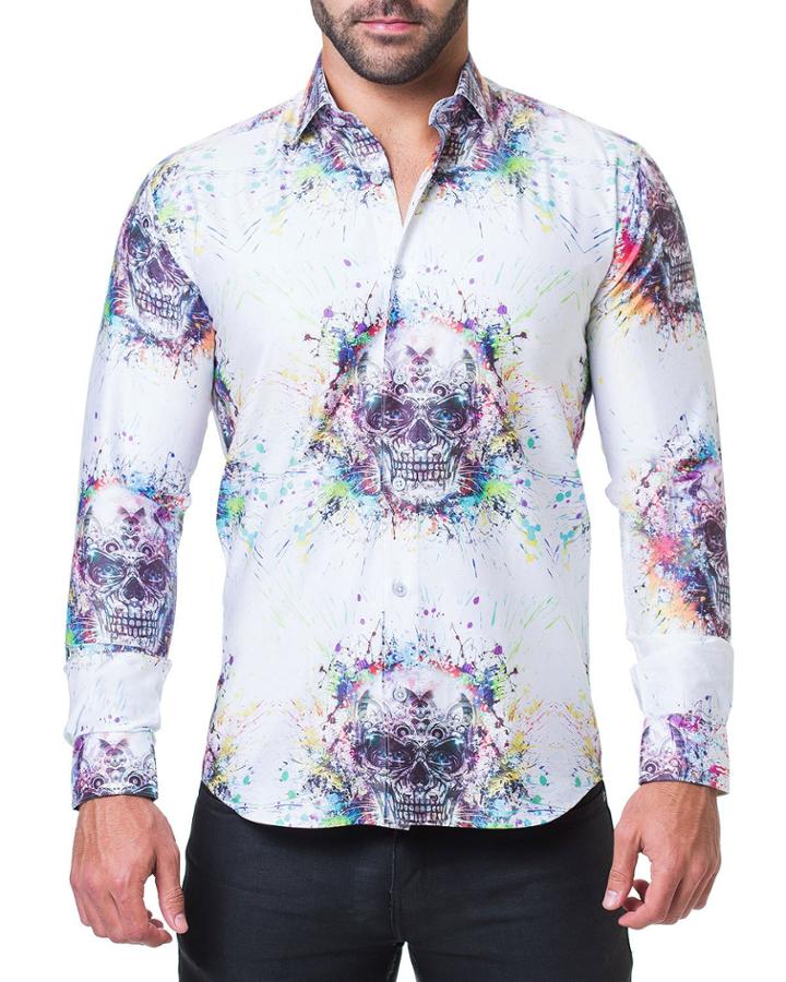 Men's Shaped-fit Fibonacci Spray Skull