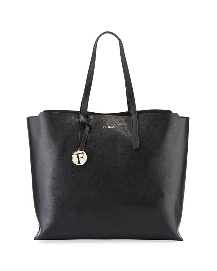 Sally Large Saffiano Leather Shoulder Tote Bag