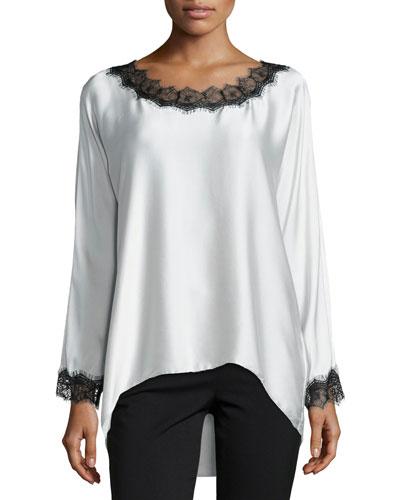 Long-sleeve Silk Tunic W/
