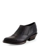 Tequila Lizard-embossed Bootie, Black