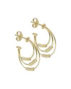 18k Caviar Triple-hoop Earrings