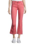 Le Color Crop Mini Boot-cut Jeans, Crimson
