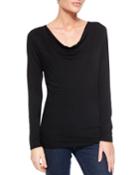 Soft Touch Draped Long-sleeve Top