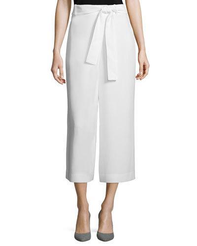 Eldridge Cropped Crepe Pants, Cloud