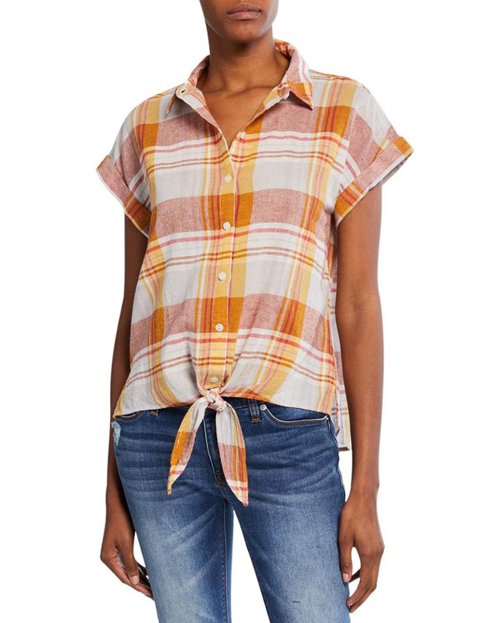 Button-front Tie-hem