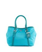 Leather-trim Nylon Handbag