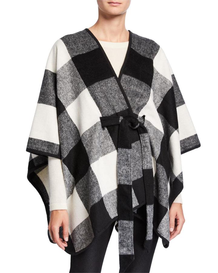 Buffalo Plaid Belted Kimono