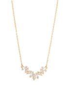 18k Lisse Leaf Diamond V Necklace,