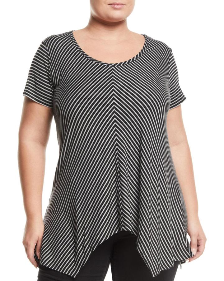 Chevron-striped Handkerchief Tee,