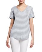 Extrafine Striped V-neck Tee