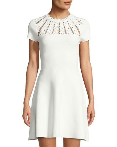 Short-sleeve Fit & Flare Dress