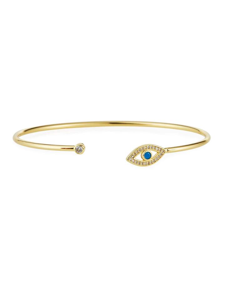Evil Eye Rhinestone Cuff Bracelet