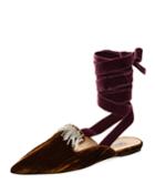 Anne Crystal-embellished Velvet Ankle-wrap