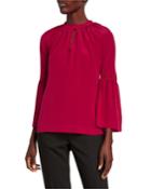 Brinley Silk Bell-sleeve Top