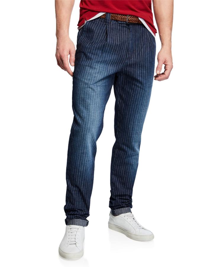 Men's Striped Denim Pants