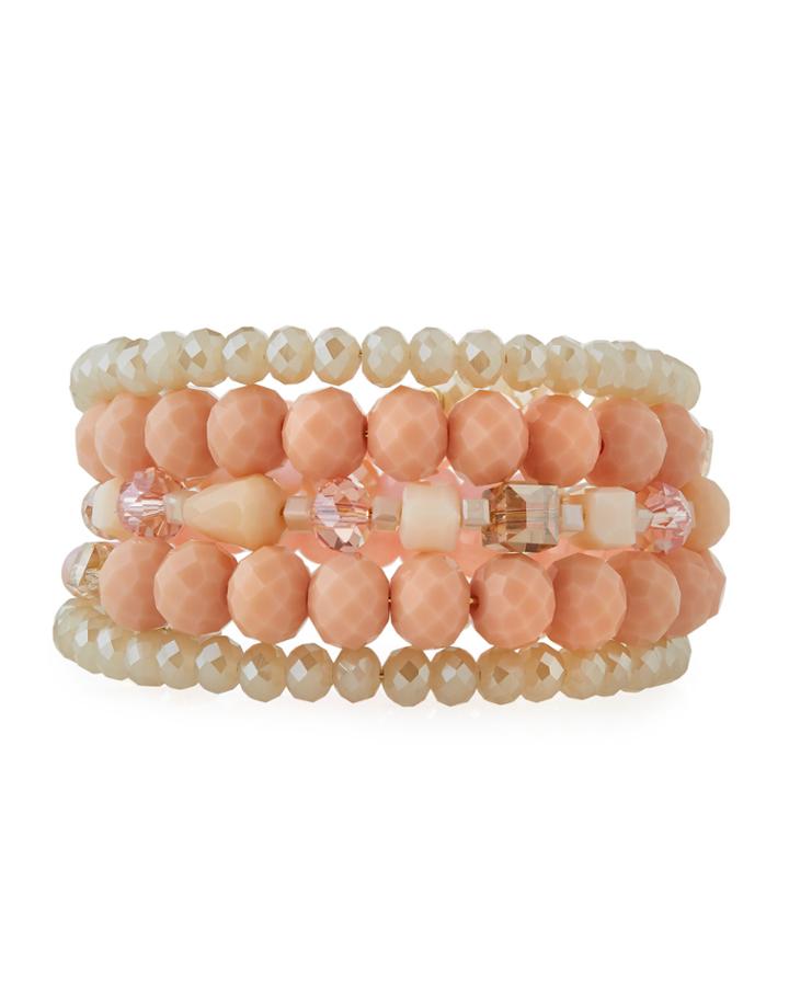 Blush Five-row Wrap Bracelet