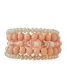 Blush Five-row Wrap Bracelet