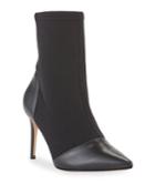 Neo Stretch Leather Stiletto Booties