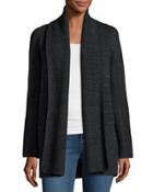 Open-front Car Coat Sweater, Charcoal/dark Gray