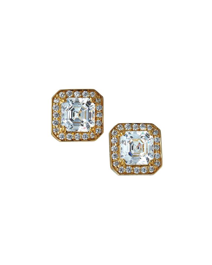 Asscher-cut Pave Cubic Zirconia