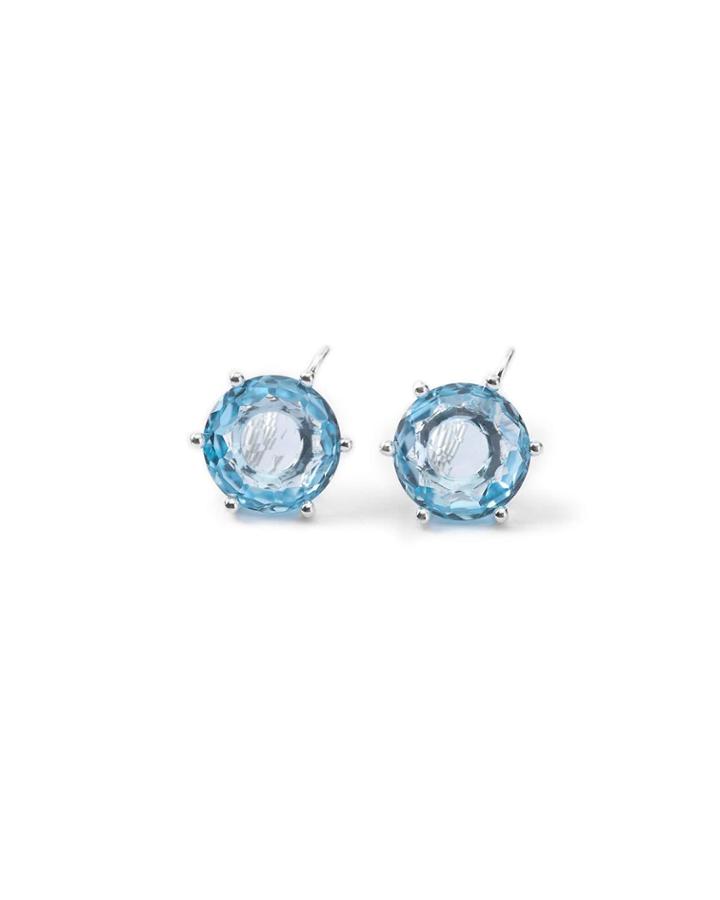 Rock Candy Large Stone Lever Back Earrings In Blue Topaz