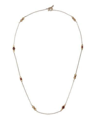 Artemis Long Rhodolite Station Necklace